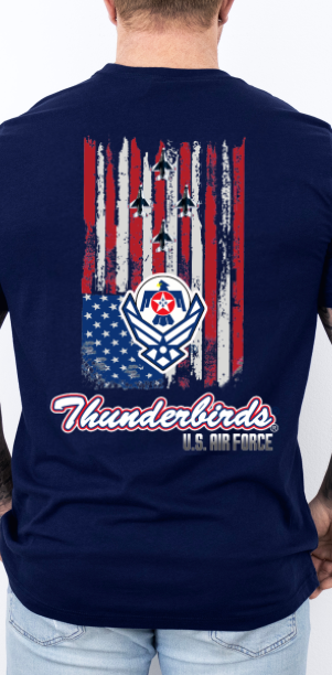 Thunderbirds Old Glory Vintage Flag T Shirt